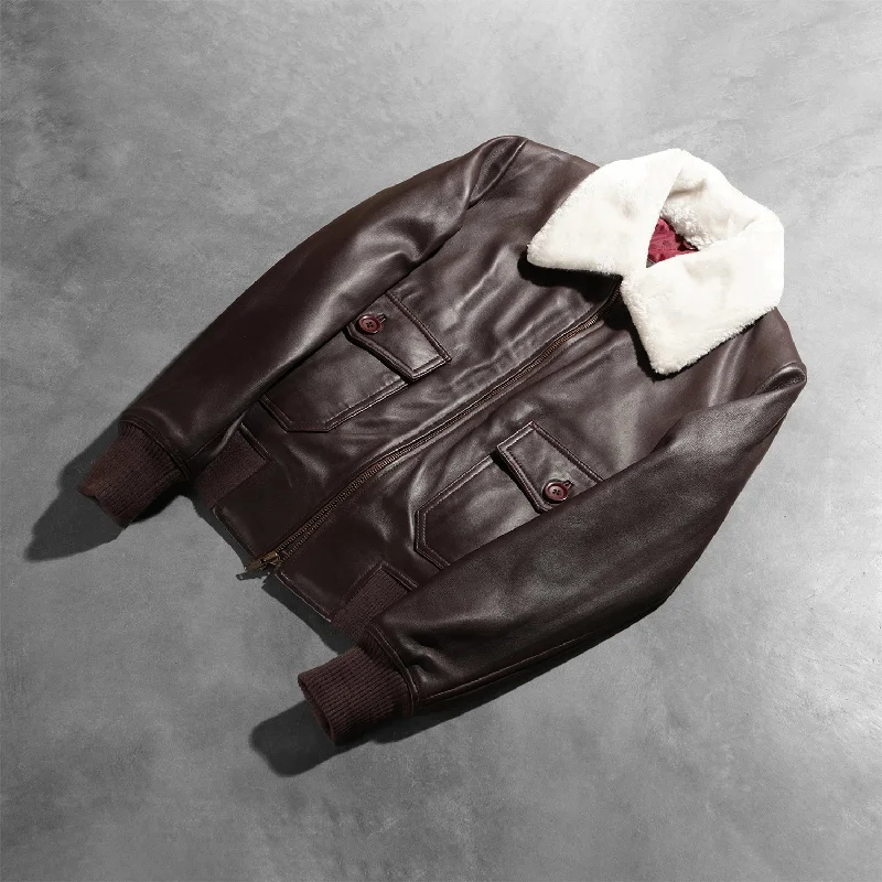 Stella G-1 Maroon Leather Bomber Jacket