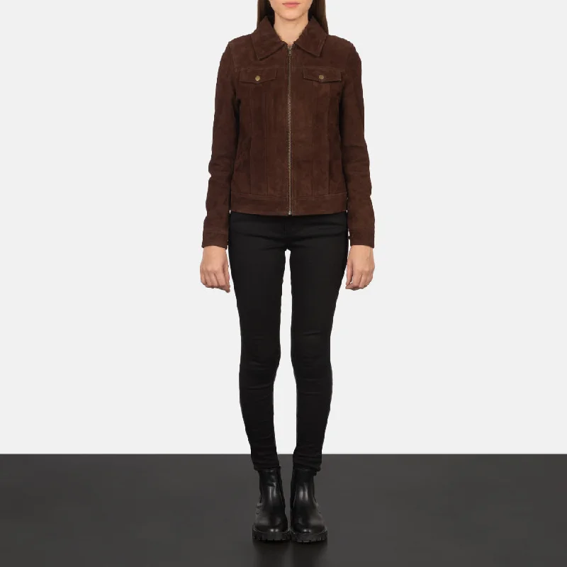 Suzy Mocha Suede Trucker Jacket