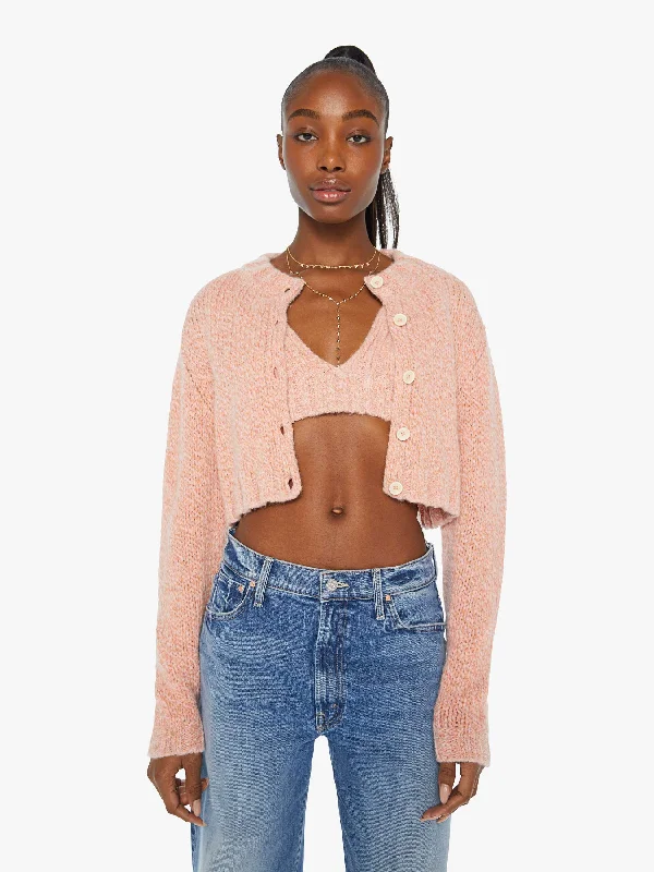 The Crop Cardigan - Peach Fuzz