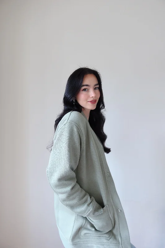 ""The Marian"" - Boyfriend Fit Cardigan (Pistachio)