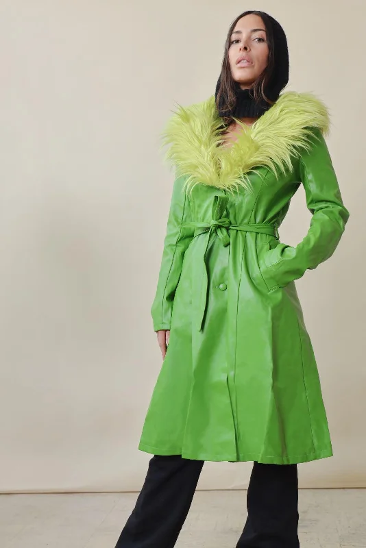 The Nadia Vegan Leather Faux Fur Avocado Mac