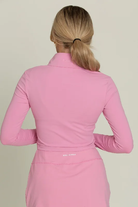 True Pink Cropped Zip Up Jacket