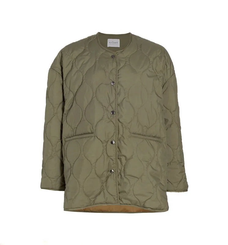 VELVET BY GRAHAM & SPENCER CARIE QUILTED JACKET - ARMY