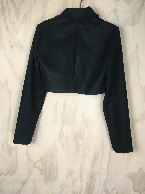 Vesta Crop Jacket - Black Wool