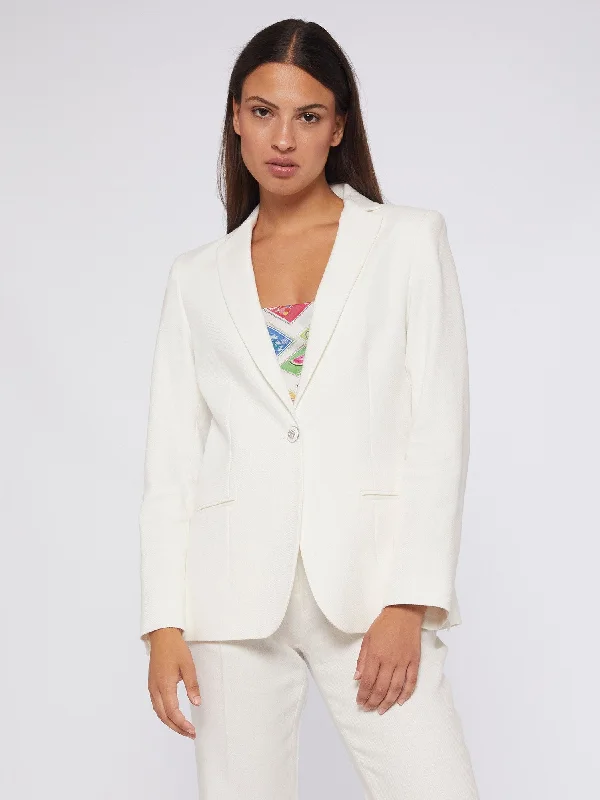 VILAGALLO JACKET HANNAH WHITE LINEN COTTON