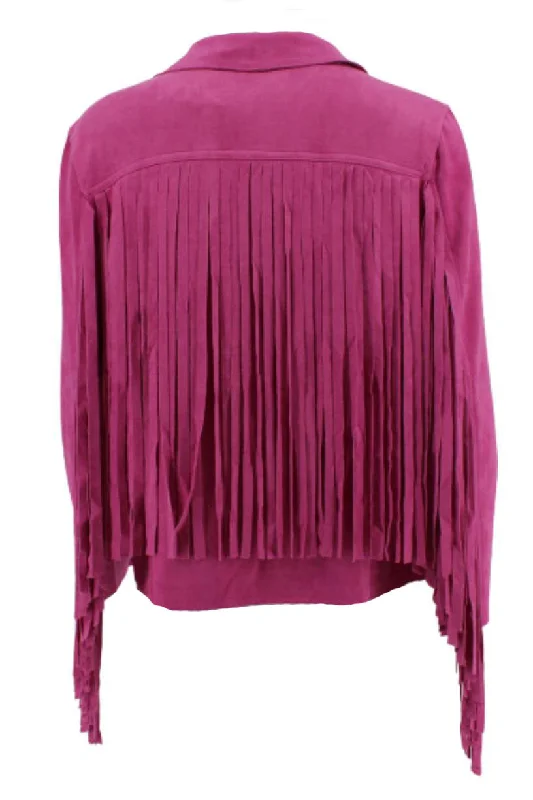 WAY Magenta Fringe Jacket