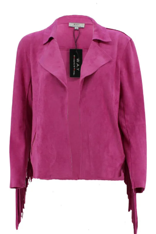 WAY Magenta Fringe Jacket