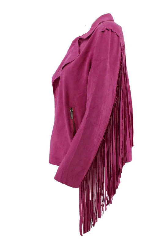 WAY Magenta Fringe Jacket