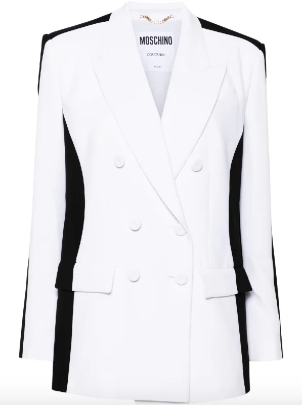 White and black blazer