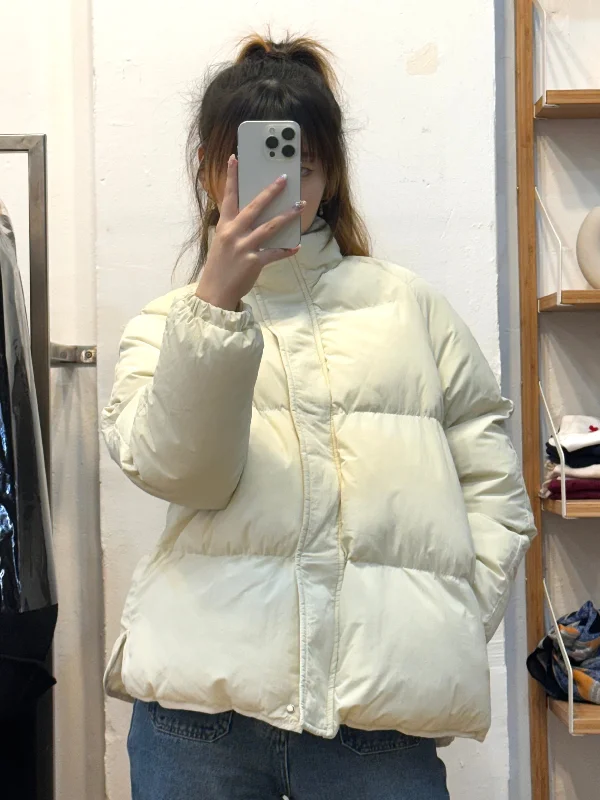 White / Beige Puff Jacket