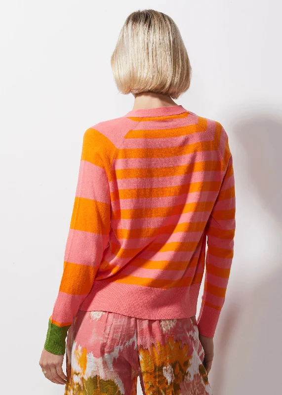 Zaket & Plover - Multi Stripe Cardi - Flamingo