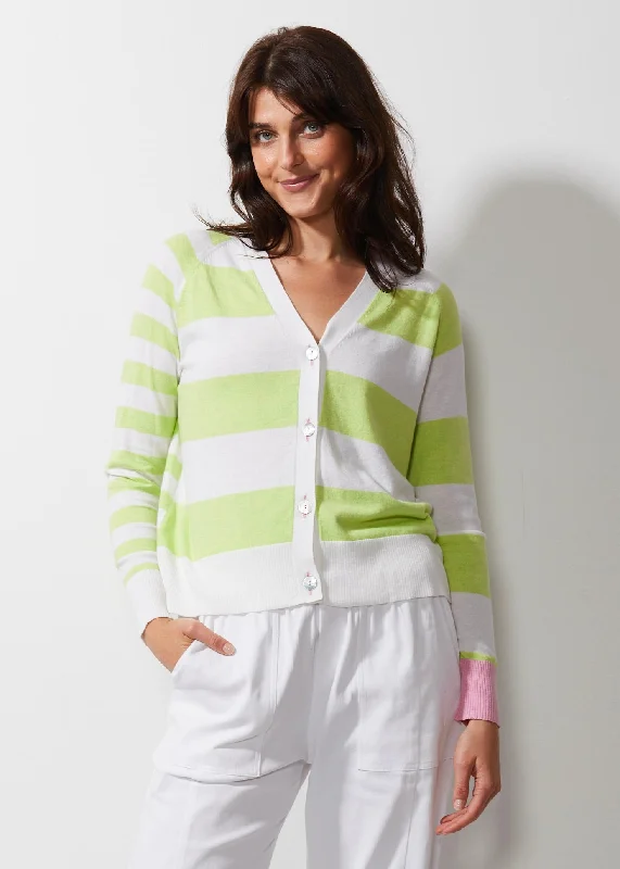 Zaket & Plover - Multi Stripe Cardi - White