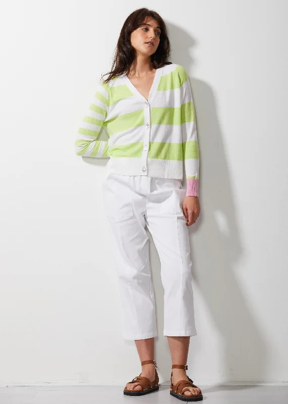 Zaket & Plover - Multi Stripe Cardi - White