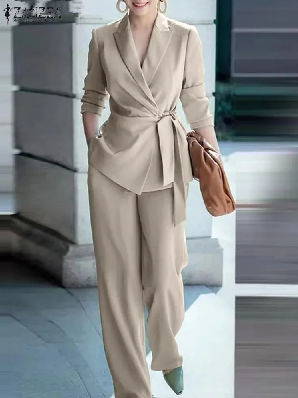 Women Office Matching Sets Fashion Blazer Suit