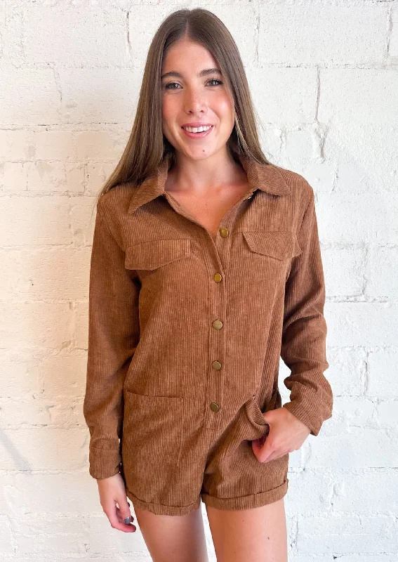 Brownie Button Down Romper Preppy unclassified dresses