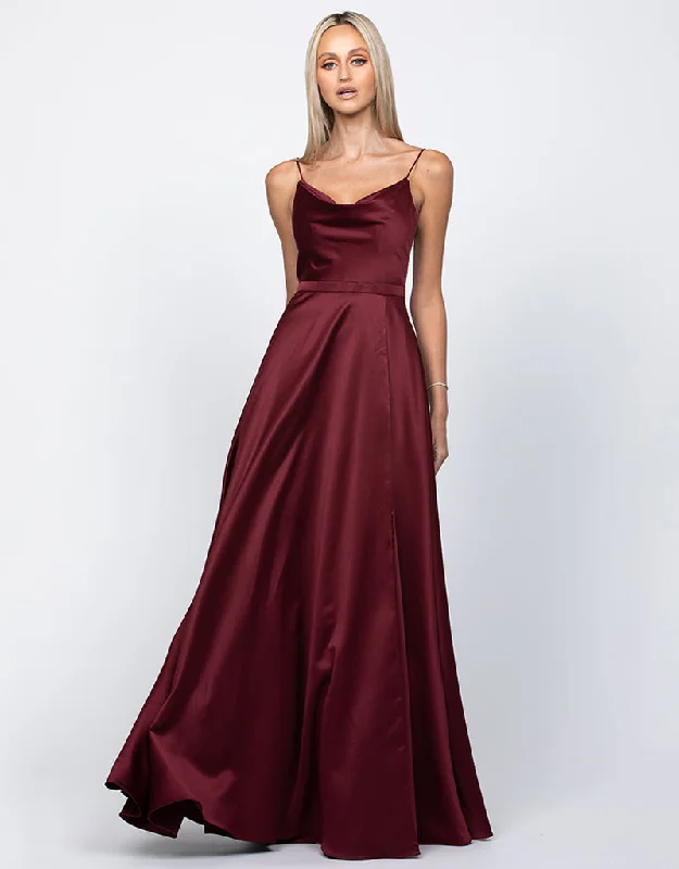 Diamond Cowl Wrap Gown Long sleeve unclassified dresses